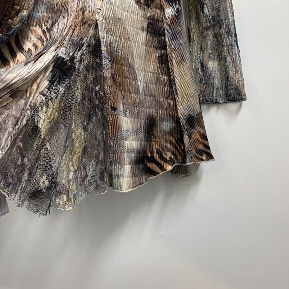 Komarov Women's Crinkle Lace Button Abstract Long Sleeve Shirt Size XL - Picture 5 of 13